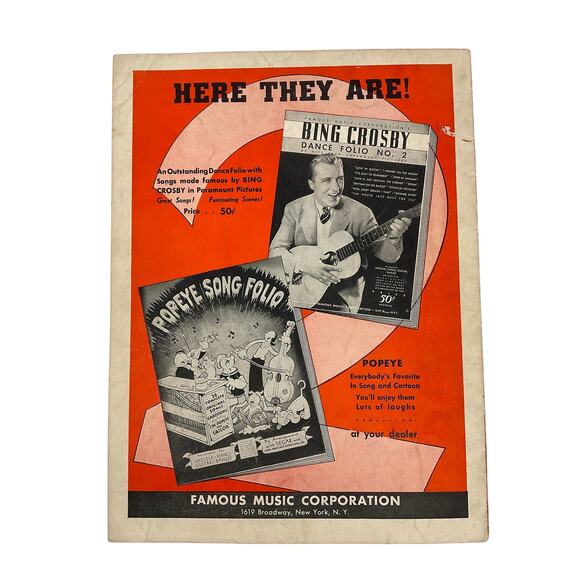 Sweet Is The Word For You Sheet Music 1937 Waikiki Wedding Robin Rainger Crosby - Picture 5 of 5